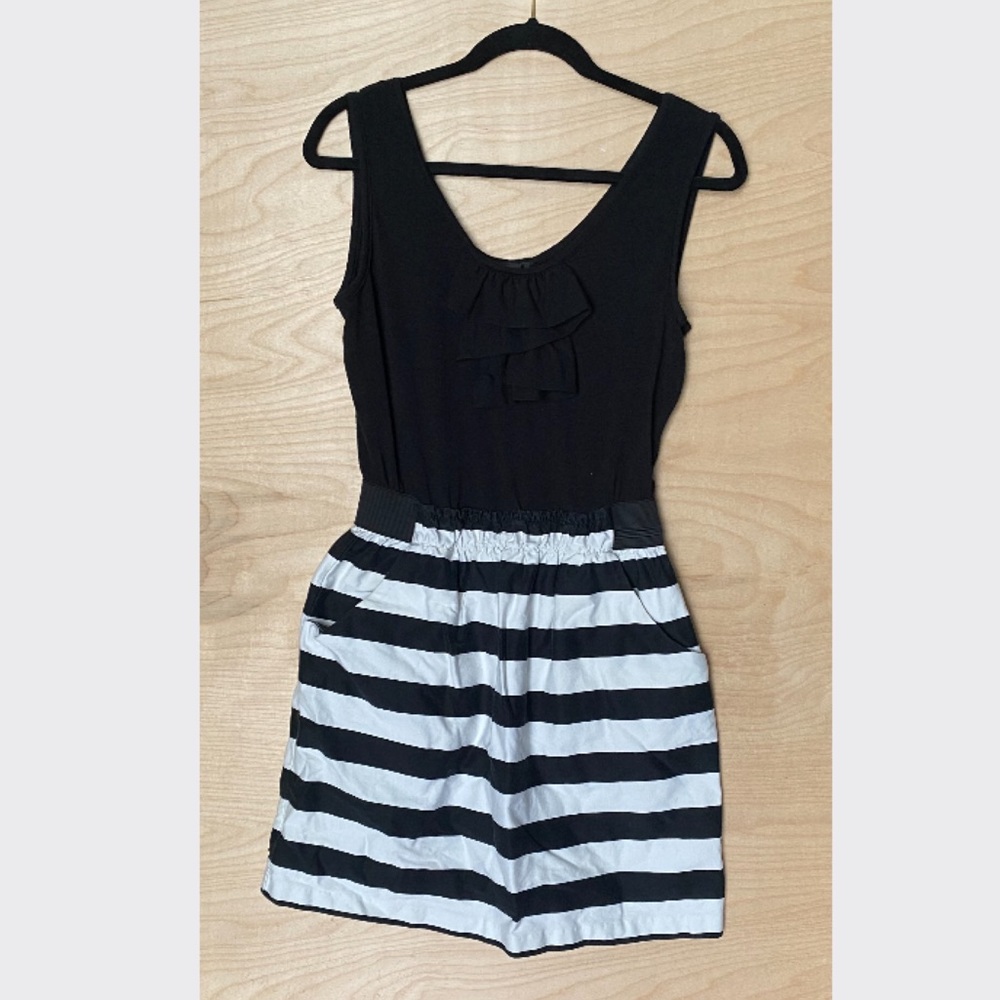 Black and White Midi Dress